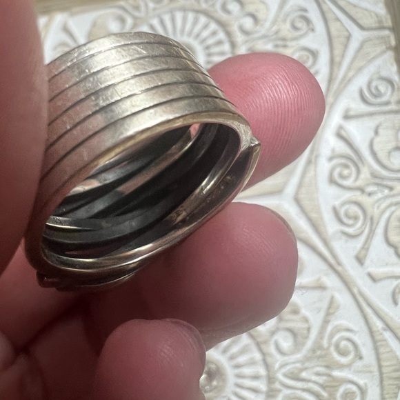 Artisan Modern Wide Chunky Sterling Silver Band Ring Solid Size 9 - Picture 7 of 16